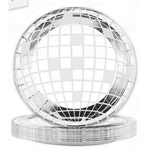 Тарелки Диско вечеринка металлик 23 см 6шт